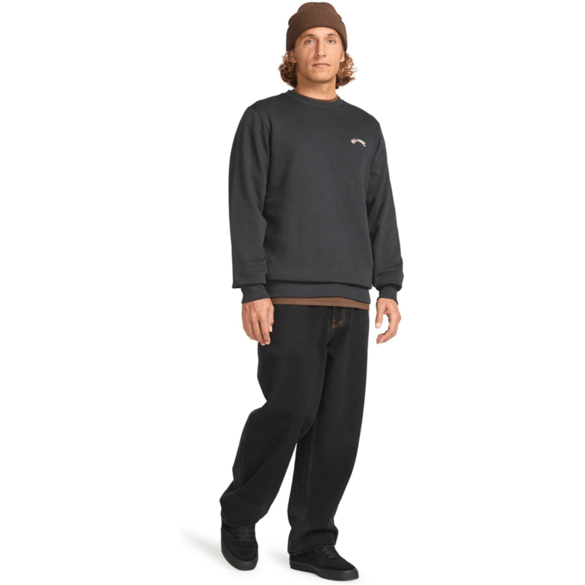2026 Billabong Mens Arch Crew Sweatshirt EBYFT00146 - Black